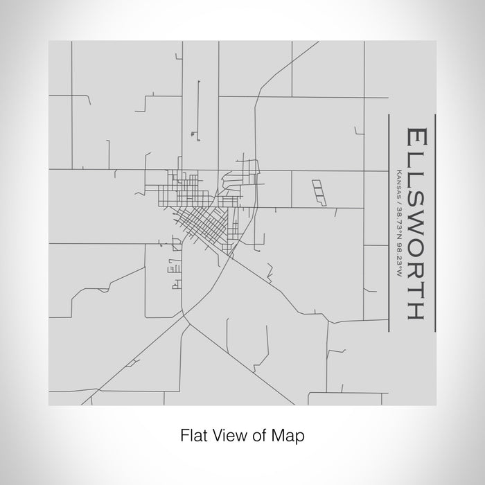 Rendered View of Ellsworth Kansas Map on 17oz Stainless Steel Insulated Tumbler