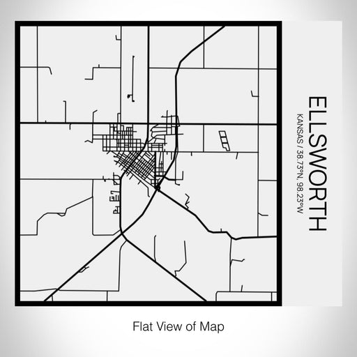 Rendered View of Ellsworth Kansas Map on 17oz Stainless Steel Insulated Tumbler in Matte White with Tactile Lines