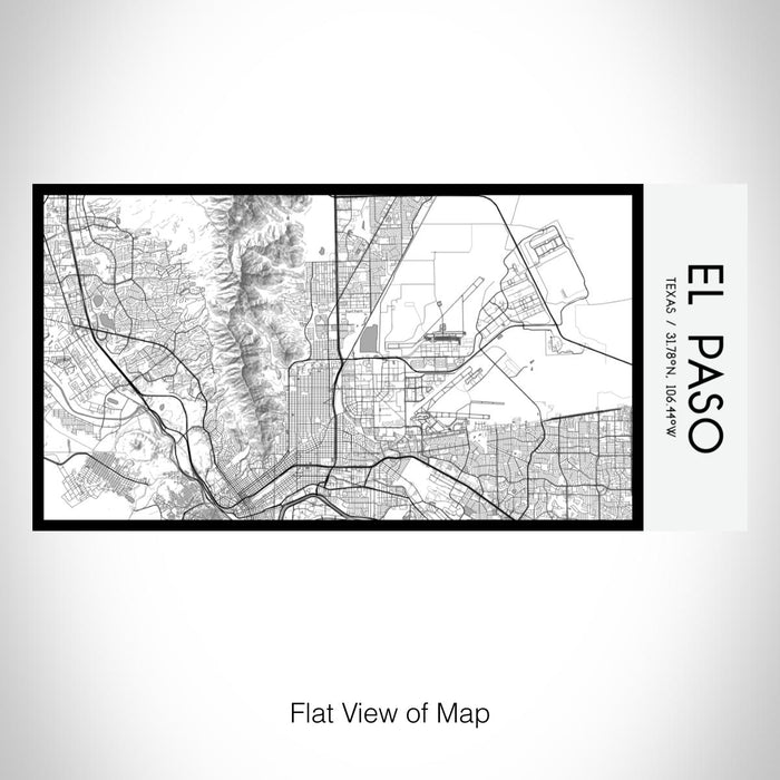 Rendered View of El Paso Texas Map on 17oz Stainless Steel Insulated Bottle with printed classic style map