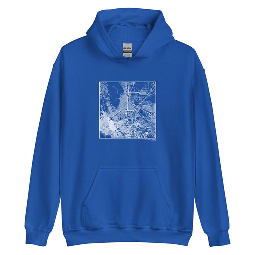 El Paso Texas  Map Unisex Hoodie Sweater with City inscription in Royal Blue