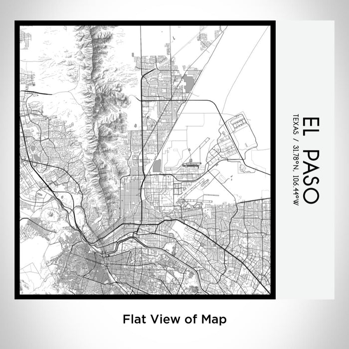 Rendered View of El Paso Texas Map on 17oz Stainless Steel Insulated Tumbler in Classic Map Style