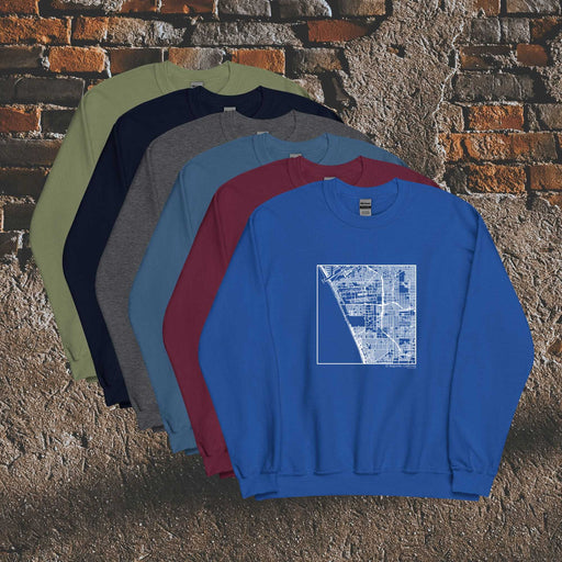 El Segundo California  Map Unisex Crewneck Sweaters in Multiple Colors