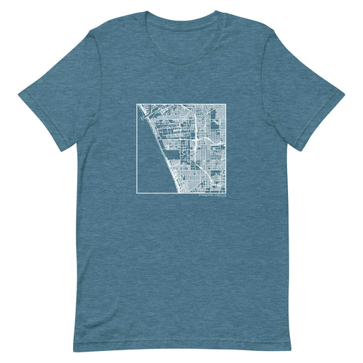 El Segundo California  Map Unisex T-Shirt with City inscription in Heather Teal
