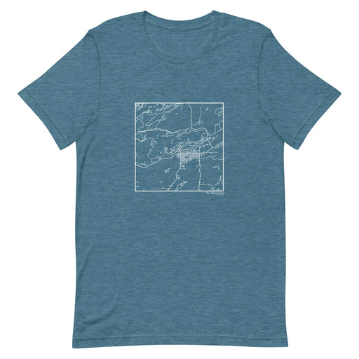 Ely Minnesota  Map Unisex T-Shirt with City inscription in Heather Teal