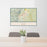 24x36 Ely Nevada Map Print Lanscape Orientation in Woodblock Style Behind 2 Chairs Table and Potted Plant