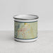 Front View Custom Ely Nevada Map Enamel Mug in Woodblock