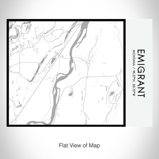 Rendered View of Emigrant Montana Map on 20oz Stainless Steel Insulated Bottle with Bamboo Top with printed classic style map