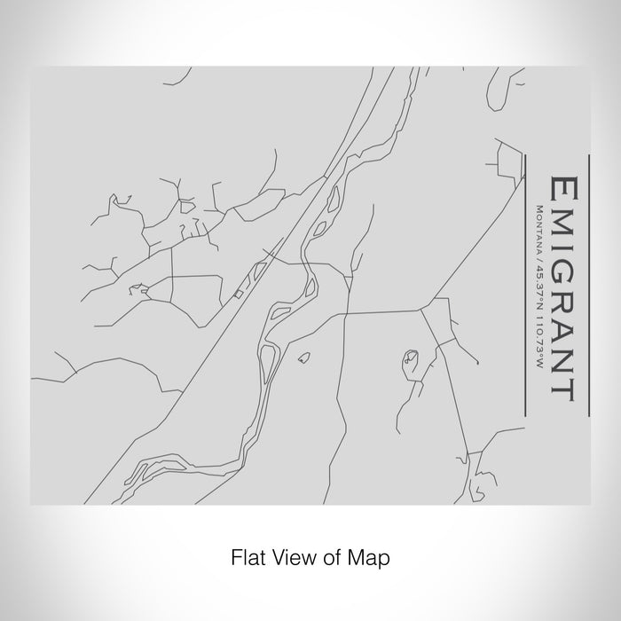 Rendered View of Emigrant Montana Map on 20oz Stainless Steel Insulated Bottle with Bamboo Top