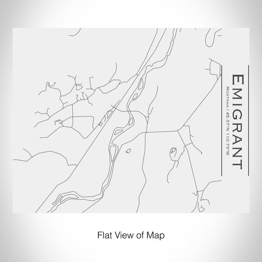 Rendered View of Emigrant Montana Map on 20oz Stainless Steel Insulated Bottle with Bamboo Top in White