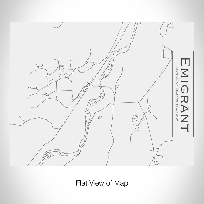 Rendered View of Emigrant Montana Map on 20oz Stainless Steel Insulated Bottle with Bamboo Top in White