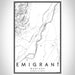 Emigrant Montana Map Print Portrait Orientation in Classic Style With Shaded Background