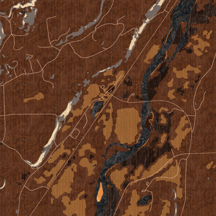 Emigrant Montana Map Print in Ember Style Zoomed In Close Up Showing Details