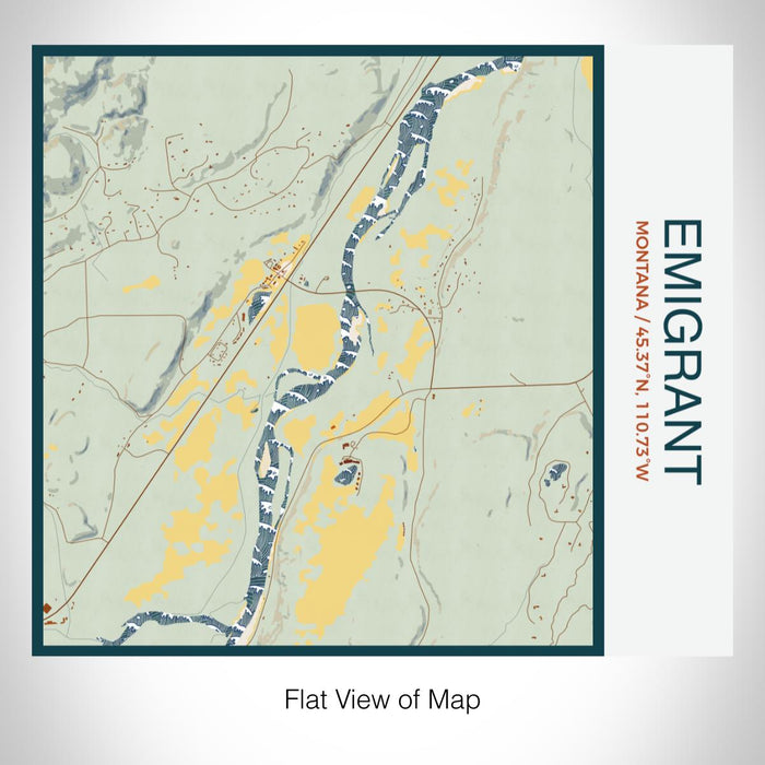 Rendered View of Emigrant Montana Map on 17oz Stainless Steel Insulated Tumbler in Woodblock Map Style