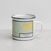 Right View Custom Emigrant Montana Map Enamel Mug in Woodblock
