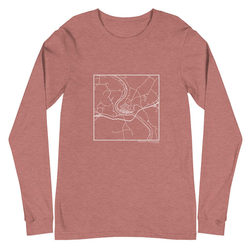 Emlenton Pennsylvania  Map Unisex Long-Sleeve T-shirt with City inscription in Heather Mauve