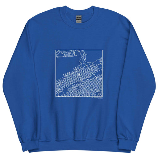 Erie Pennsylvania  Map Unisex Crewneck Sweater with City inscription in Royal Blue
