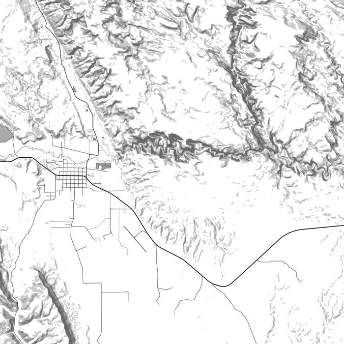 Escalante River Utah Map Print in Classic Style Zoomed In Close Up Showing Details
