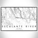 Escalante River Utah Map Print Landscape Orientation in Classic Style With Shaded Background