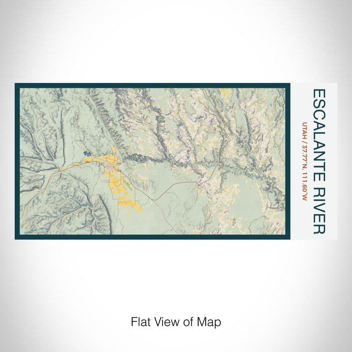 Rendered View of Escalante River Utah Map on 17oz Stainless Steel Insulated Bottle with printed woodblock style map
