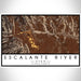 Escalante River Utah Map Print Landscape Orientation in Ember Style With Shaded Background