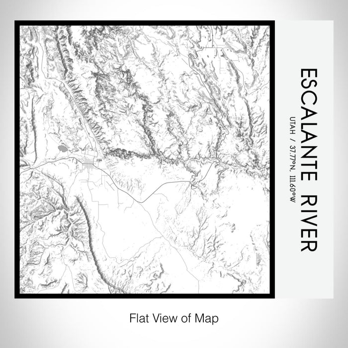 Rendered View of Escalante River Utah Map on 17oz Stainless Steel Insulated Tumbler in Classic Map Style