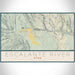 Escalante River Utah Map Print Landscape Orientation in Woodblock Style With Shaded Background