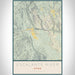 Escalante River Utah Map Print Portrait Orientation in Woodblock Style With Shaded Background