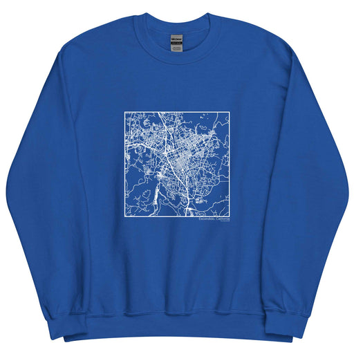 Escondido California  Map Unisex Crewneck Sweater with City inscription in Royal Blue
