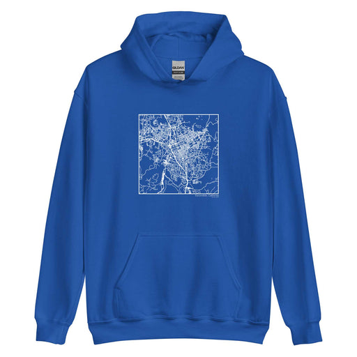 Escondido California  Map Unisex Hoodie Sweater with City inscription in Royal Blue