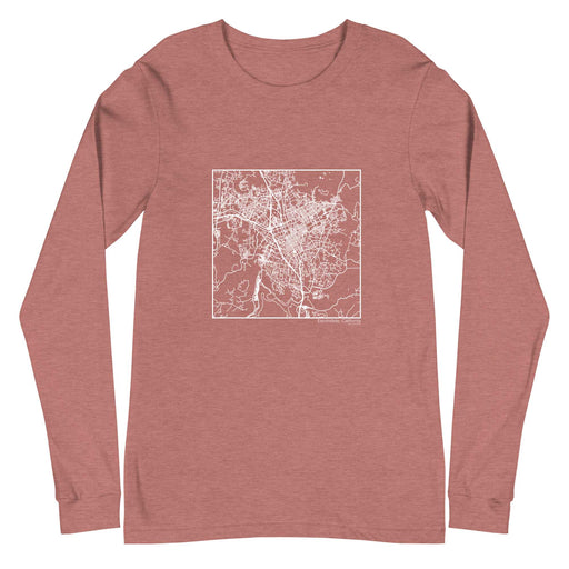Escondido California  Map Unisex Long-Sleeve T-shirt with City inscription in Heather Mauve
