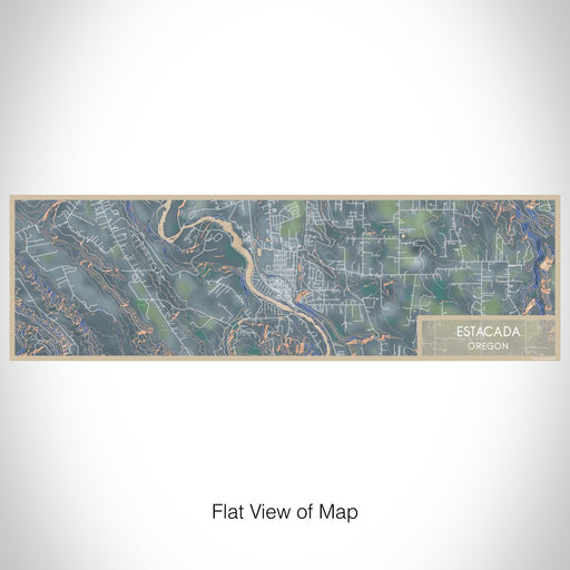 Flat View of Map Custom Estacada Oregon Map Enamel Mug in Afternoon