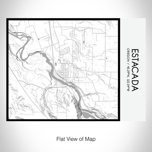 Rendered View of Estacada Oregon Map on 20oz Stainless Steel Insulated Bottle with Bamboo Top with printed classic style map