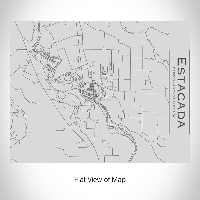 Rendered View of Estacada Oregon Map on 20oz Stainless Steel Insulated Bottle with Bamboo Top