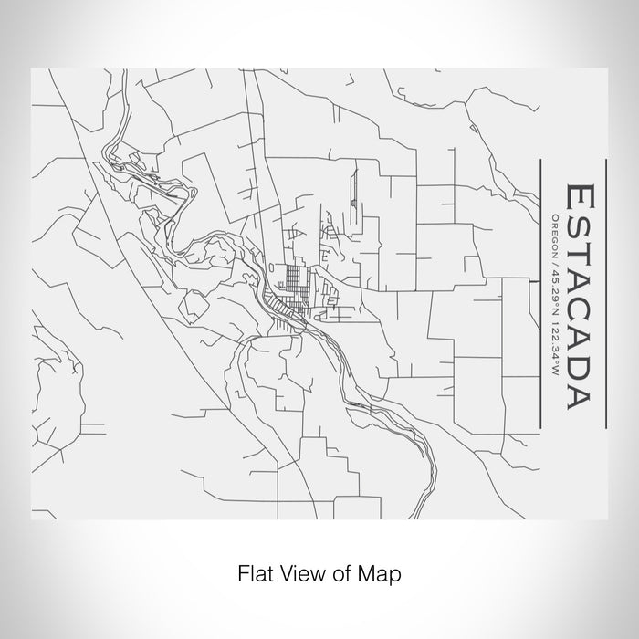 Rendered View of Estacada Oregon Map on 20oz Stainless Steel Insulated Bottle with Bamboo Top in White