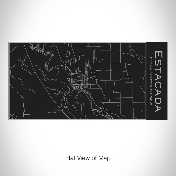 Rendered View of Estacada Oregon Map on 17oz Stainless Steel Insulated Cola Bottle in Black