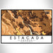 Estacada Oregon Map Print Landscape Orientation in Ember Style With Shaded Background