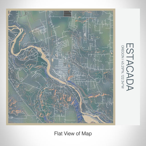 Rendered View of Estacada Oregon Map on 17oz Stainless Steel Insulated Tumbler in Afternoon Map Style