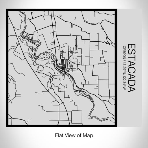 Rendered View of Estacada Oregon Map on 17oz Stainless Steel Insulated Tumbler in Tactile Lines with Succulent in Background