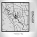 Rendered View of Estacada Oregon Map on 17oz Stainless Steel Insulated Tumbler in Tactile Lines with Succulent in Background