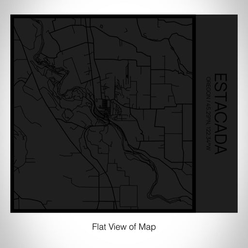 Rendered View of Estacada Oregon Map on 17oz Stainless Steel Insulated Tumbler in Matte Black with Tactile Lines