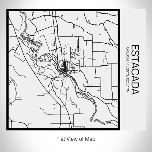 Rendered View of Estacada Oregon Map on 17oz Stainless Steel Insulated Tumbler in Matte White with Tactile Lines