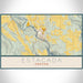 Estacada Oregon Map Print Landscape Orientation in Woodblock Style With Shaded Background