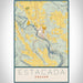 Estacada Oregon Map Print Portrait Orientation in Woodblock Style With Shaded Background