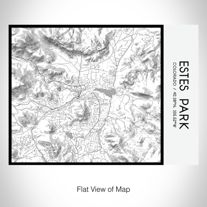 Rendered View of Estes Park Colorado Map on 20oz Stainless Steel Insulated Bottle with Bamboo Top with printed classic style map