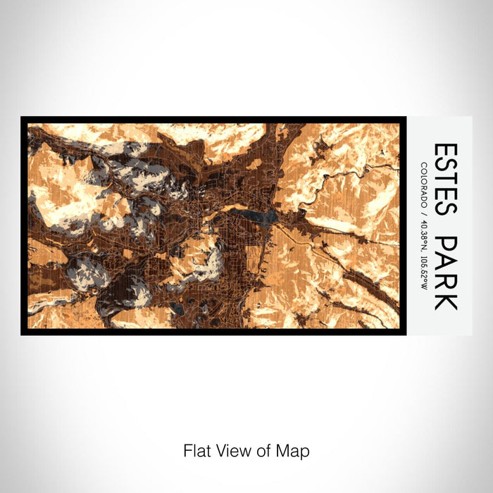 Rendered View of Estes Park Colorado Map on 17oz Stainless Steel Insulated Bottle with printed ember style map