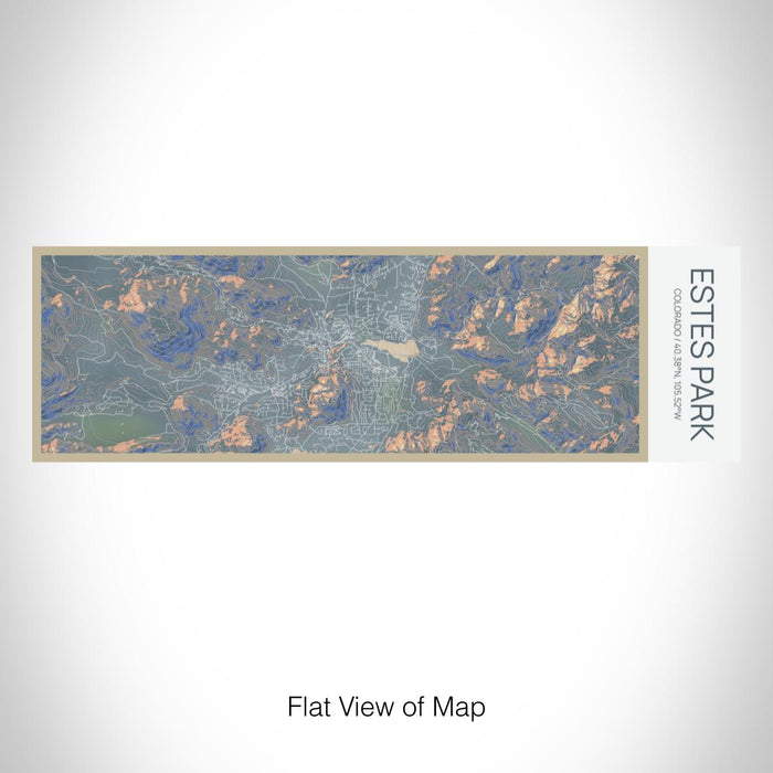 Rendered View of Estes Park Colorado Map on 10oz Stainless Steel Insulated Cup in Afternoon with Sliding Lid