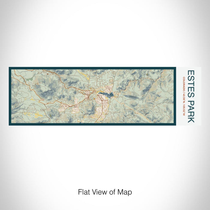 Rendered View of Estes Park Colorado Map on 10oz Stainless Steel Insulated Cup in Woodblock with Sliding Lid
