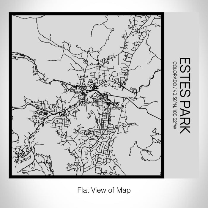 Rendered View of Estes Park Colorado Map on 17oz Stainless Steel Insulated Tumbler in Tactile Lines with Succulent in Background