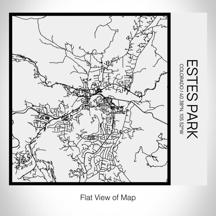 Rendered View of Estes Park Colorado Map on 17oz Stainless Steel Insulated Tumbler in Matte White with Tactile Lines
