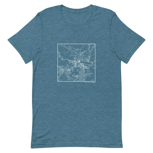 Estes Park Colorado  Map Unisex T-Shirt with City inscription in Heather Teal